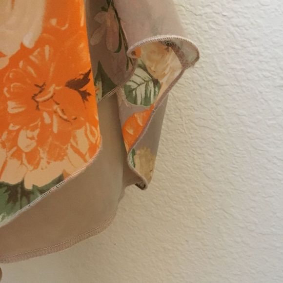 Tea n Rose Orange Botanical Floral Trapeze Dress - Picture 5 of 8